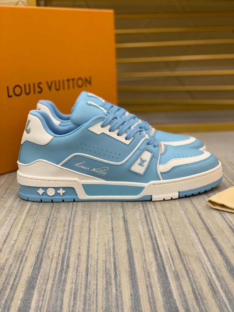 Louis Vuitton LV Trainer #54 Light Blue White - vstockx