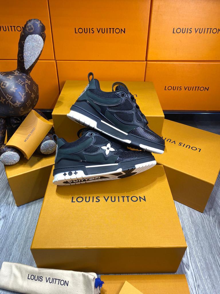 Louis Vuitton LV Skate Sneaker Black Black White - vstockx