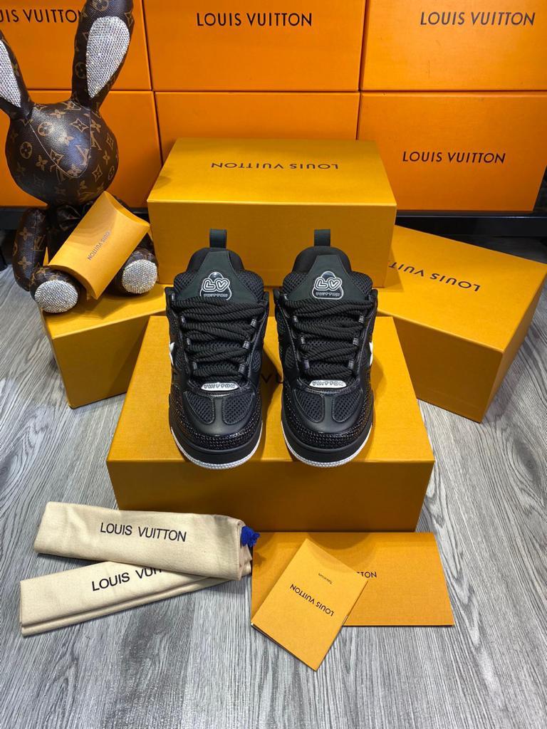 Louis Vuitton LV Skate Sneaker Black Black White - vstockx
