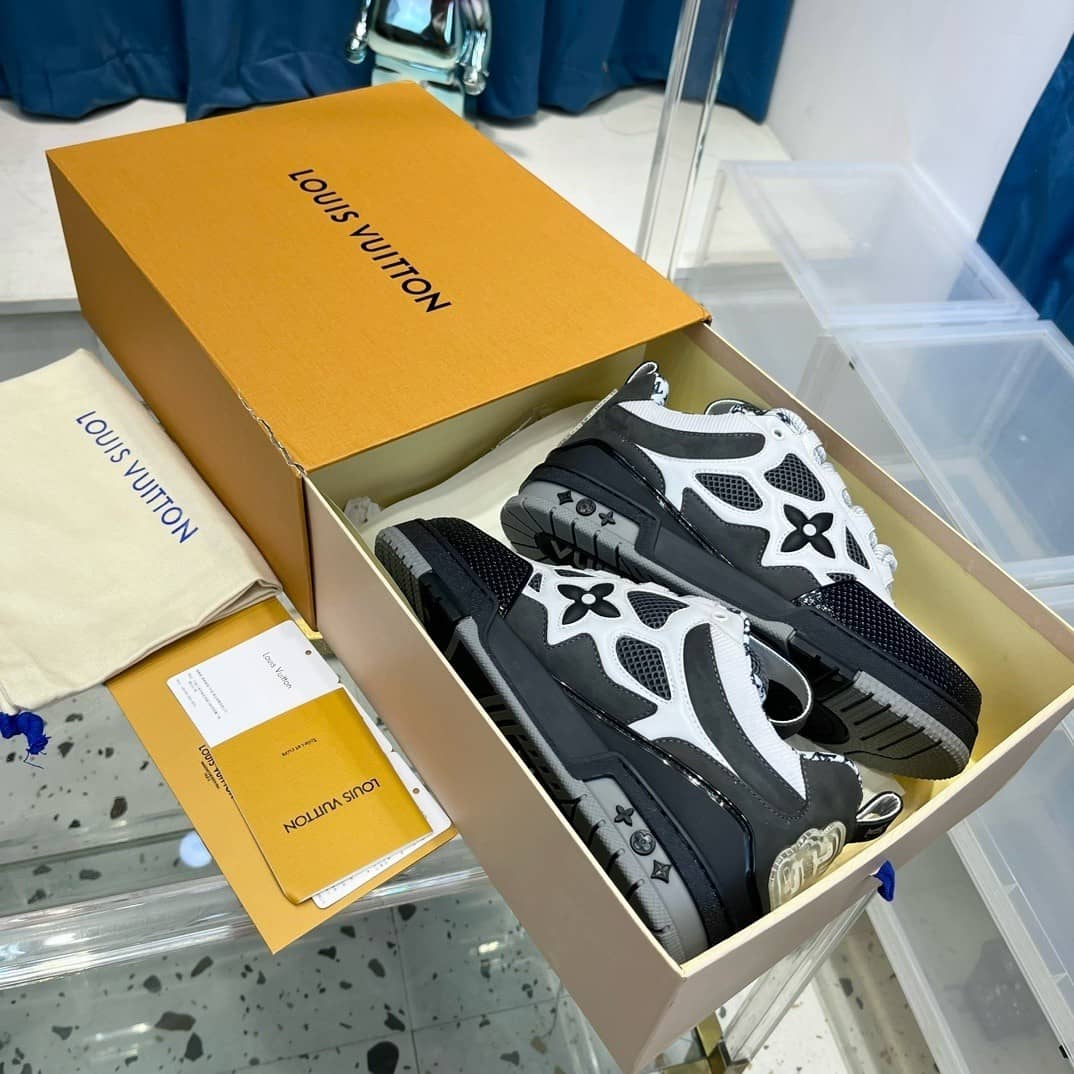 Louis Vuitton LV Skate Sneaker Grey White - vstockx