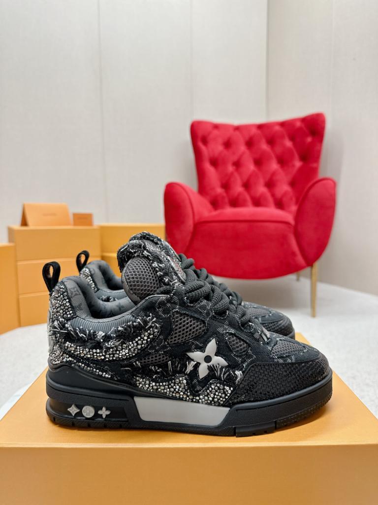 Louis Vuitton Skate Trainer Black Swarovski Monogran - vstockx