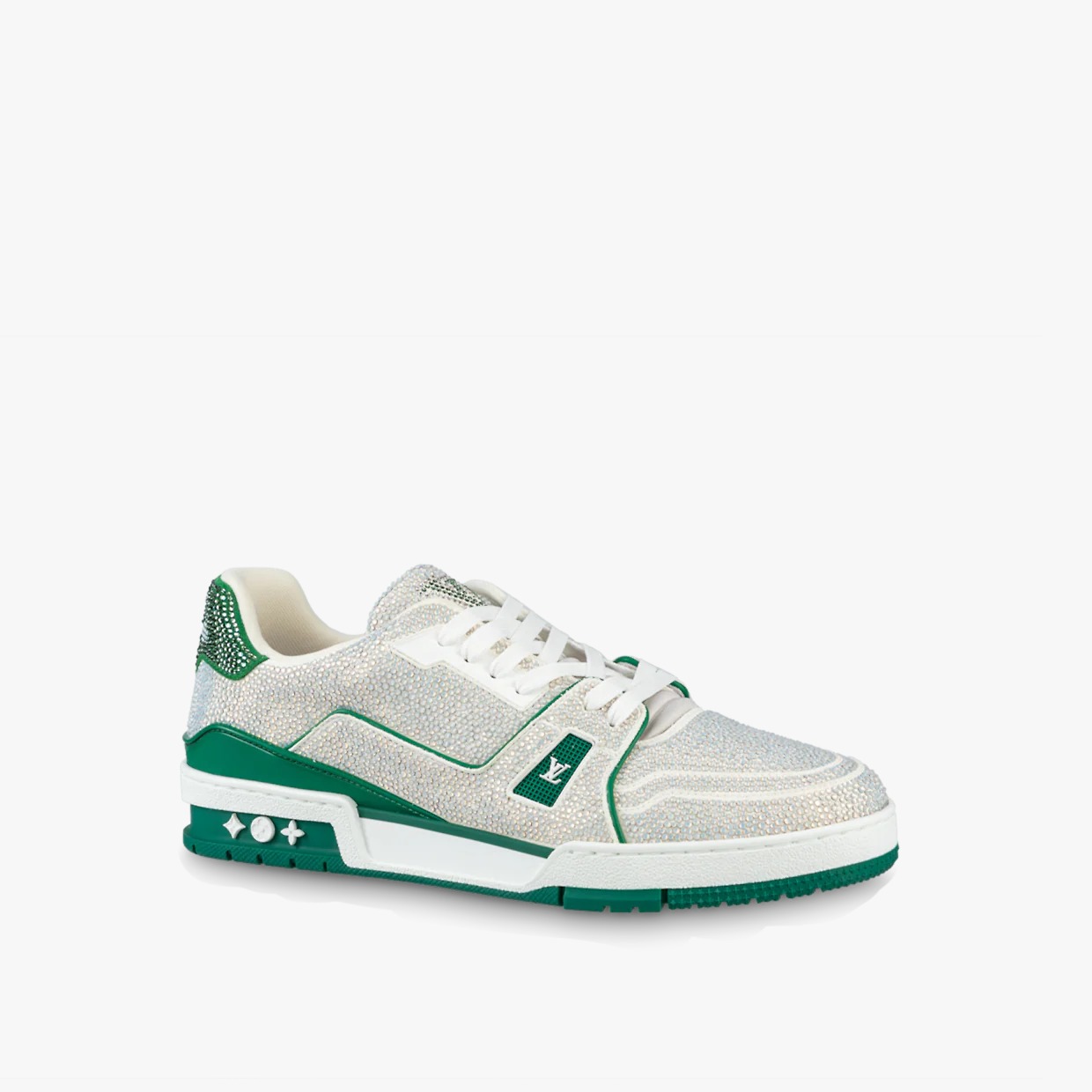 Louis Vuitton LV Trainer Green Strass - vstockx