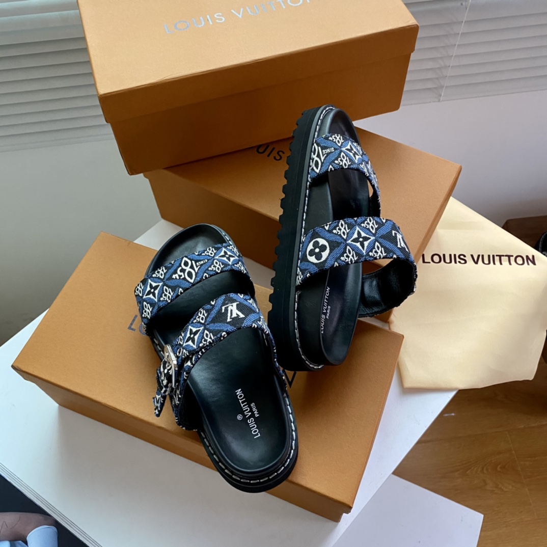 Louis Vuitton PASEO FLAT COMFORT SANDALS WOMEN 6 - vstockx