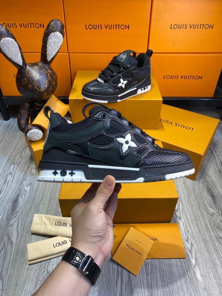 Louis Vuitton LV Skate Sneaker Black Black White - vstockx