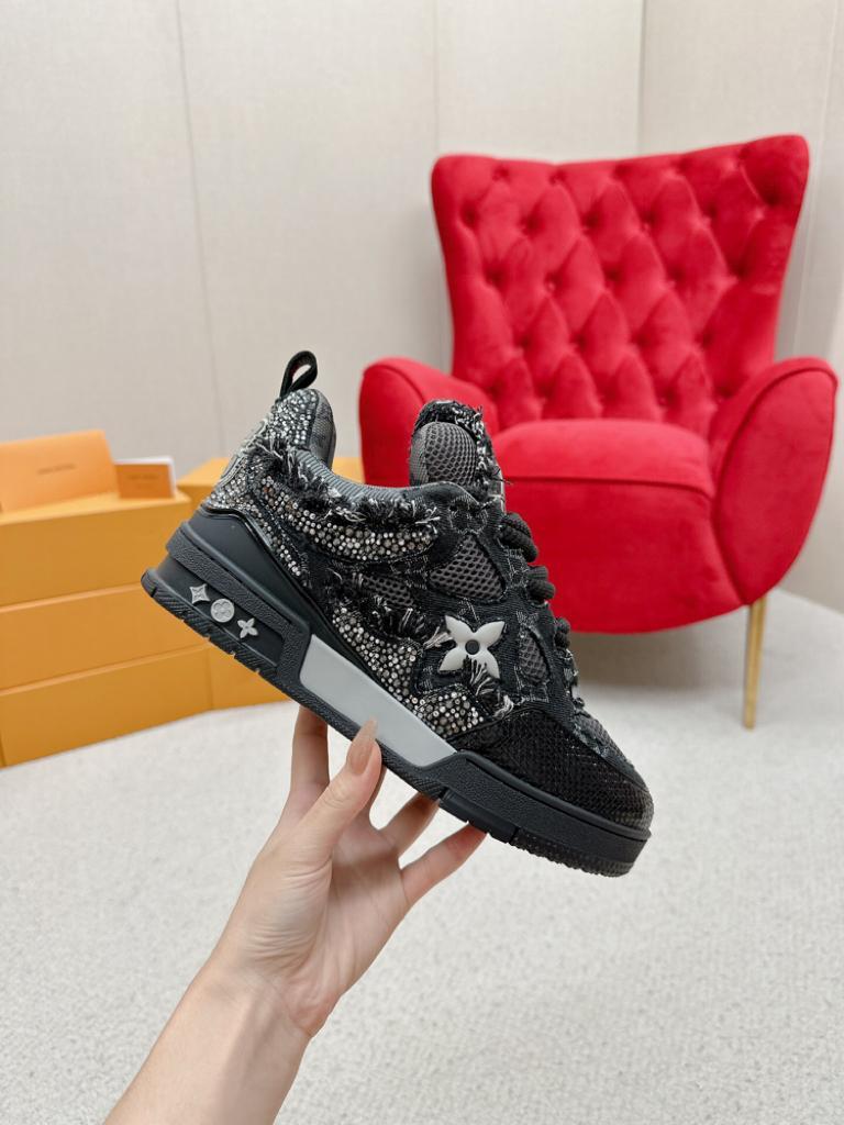 Louis Vuitton Skate Trainer Black Swarovski Monogran - vstockx