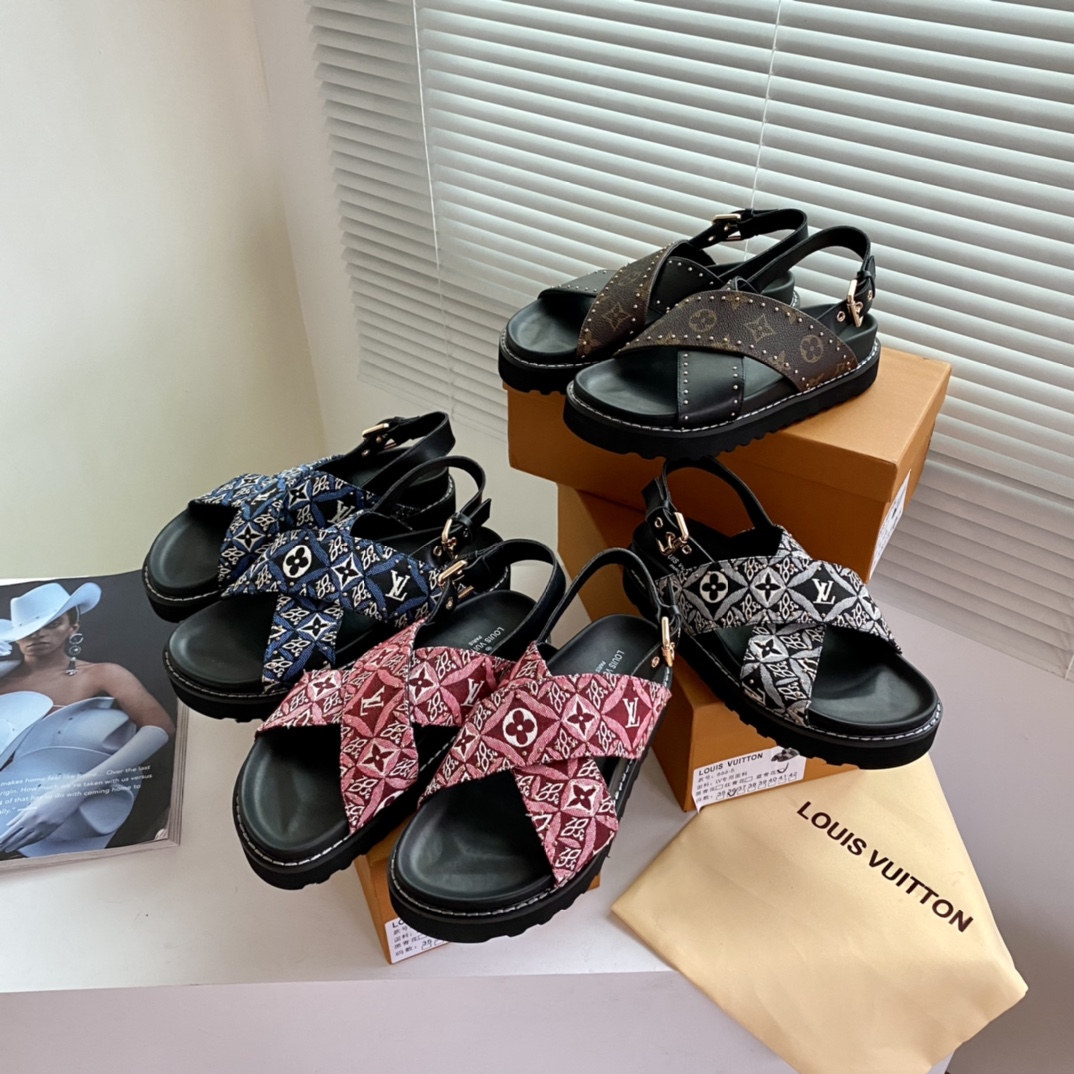 Louis Vuitton PASEO FLAT COMFORT SANDALS WOMEN 7 - vstockx