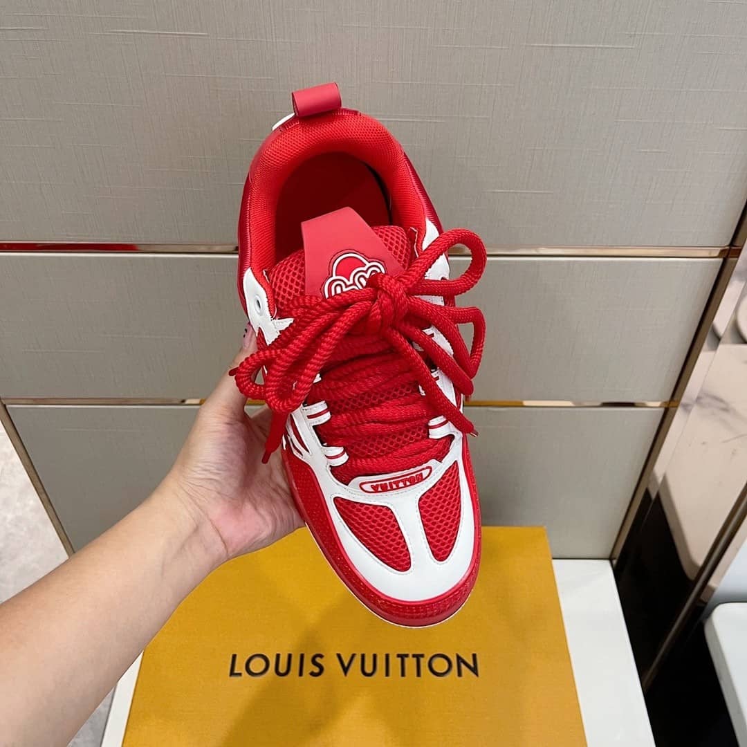 Louis Vuitton LV Skate Sneaker Red White - vstockx