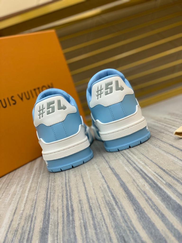 Louis Vuitton LV Trainer #54 Light Blue White - vstockx
