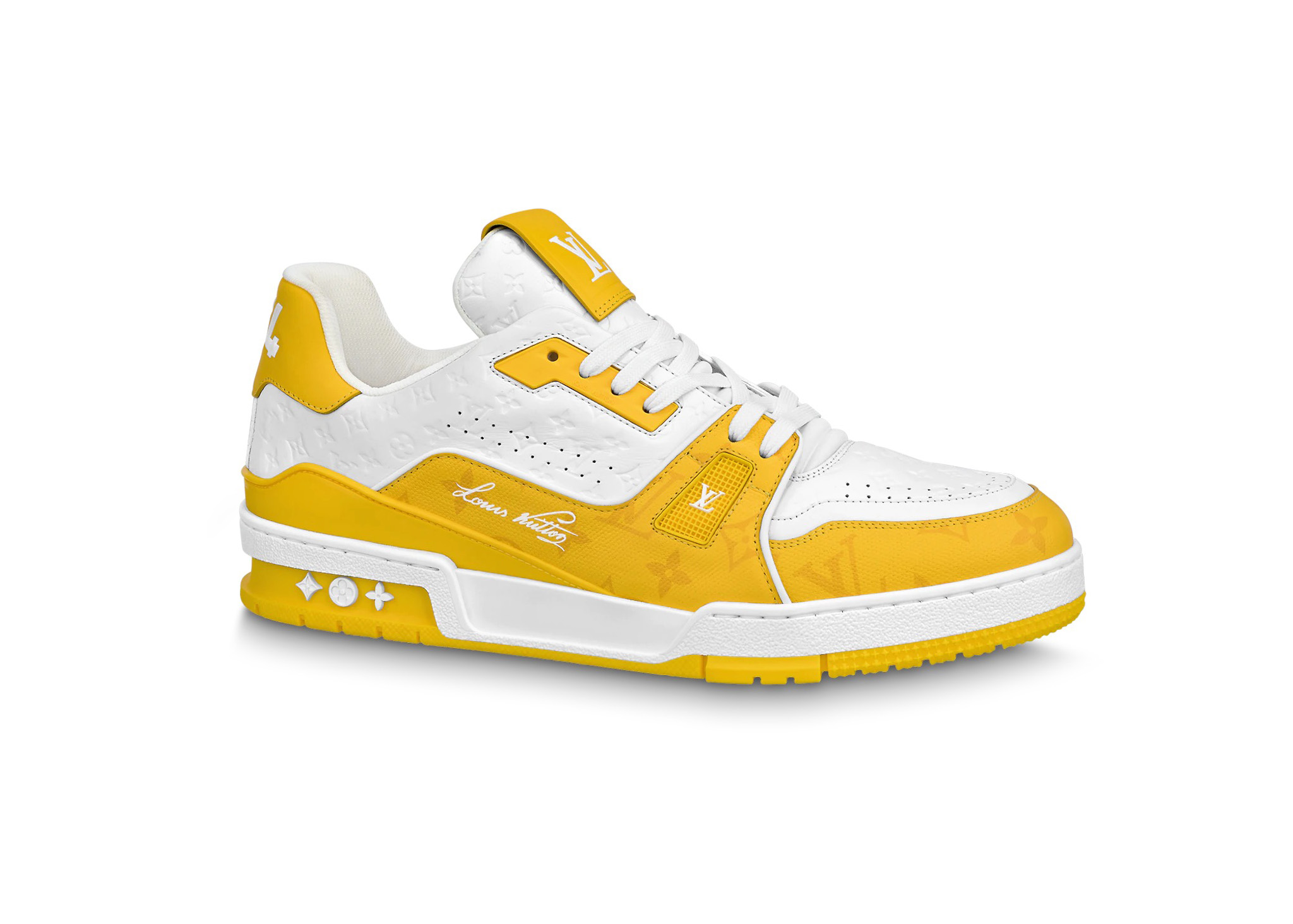 Louis Vuitton Trainer White Yellow Monogram - vstockx