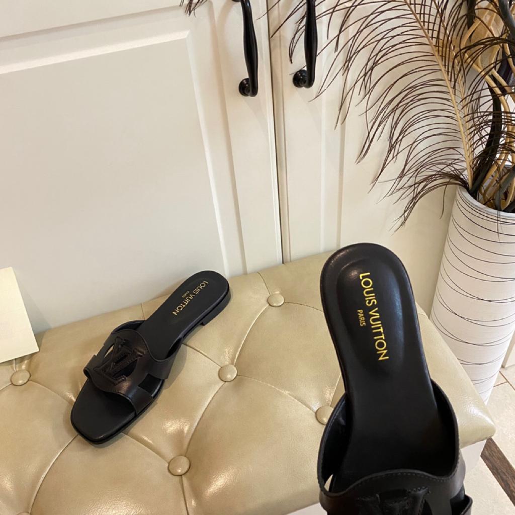 Louis Vuitton LV Isola Flat Mule Black - vstockx