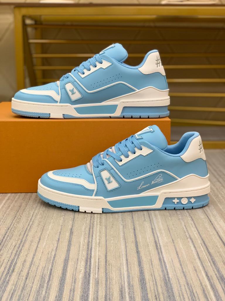 Louis Vuitton LV Trainer #54 Light Blue White - vstockx