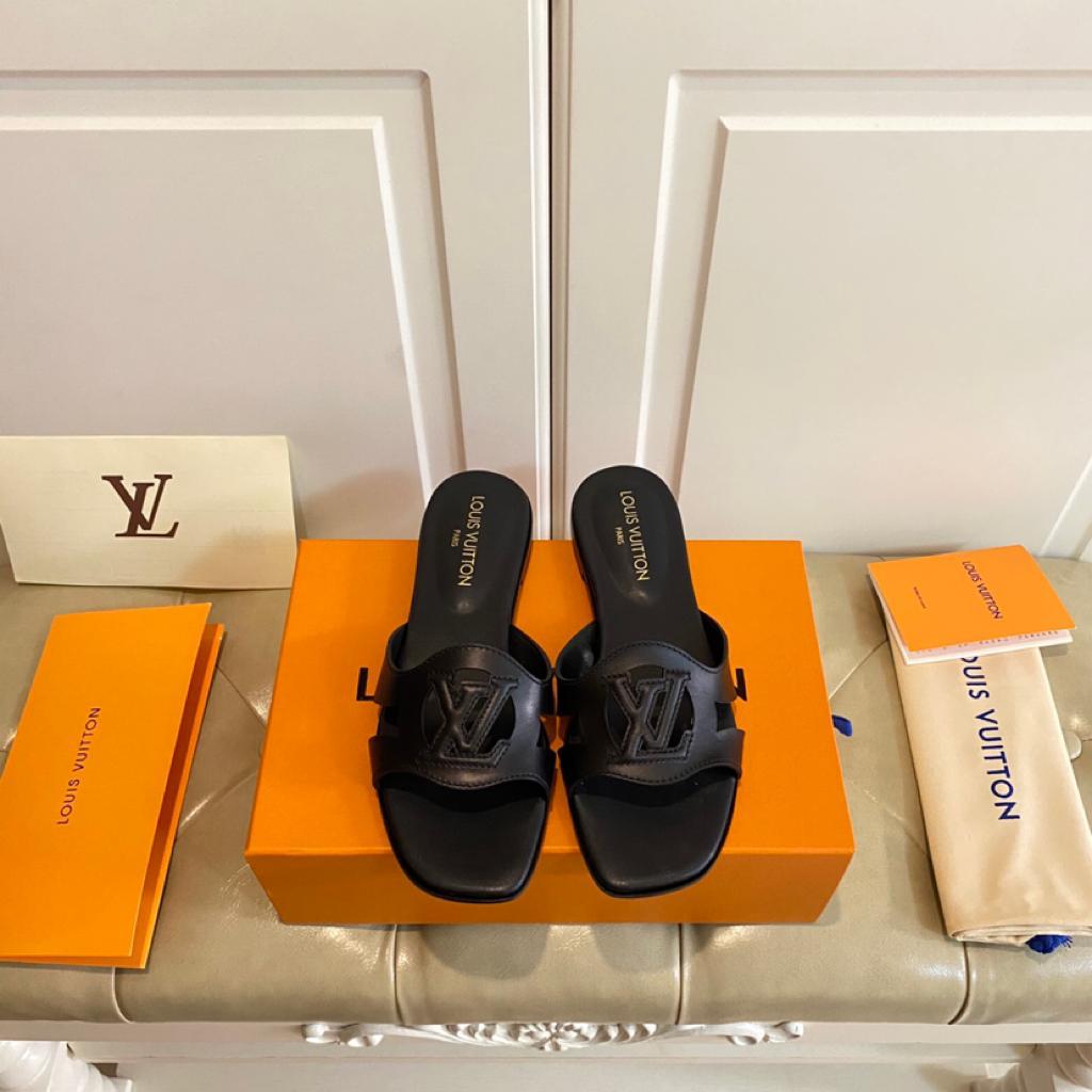 Louis Vuitton LV Isola Flat Mule Black - vstockx