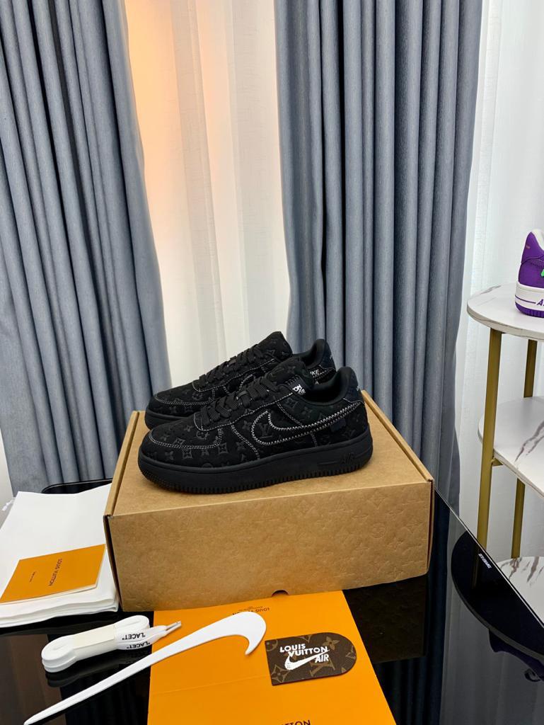 Louis Vuitton Nike Air Force 1 Low By Virgil Abloh 'Black' - vstockx