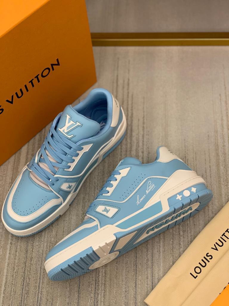 Louis Vuitton LV Trainer #54 Light Blue White - vstockx
