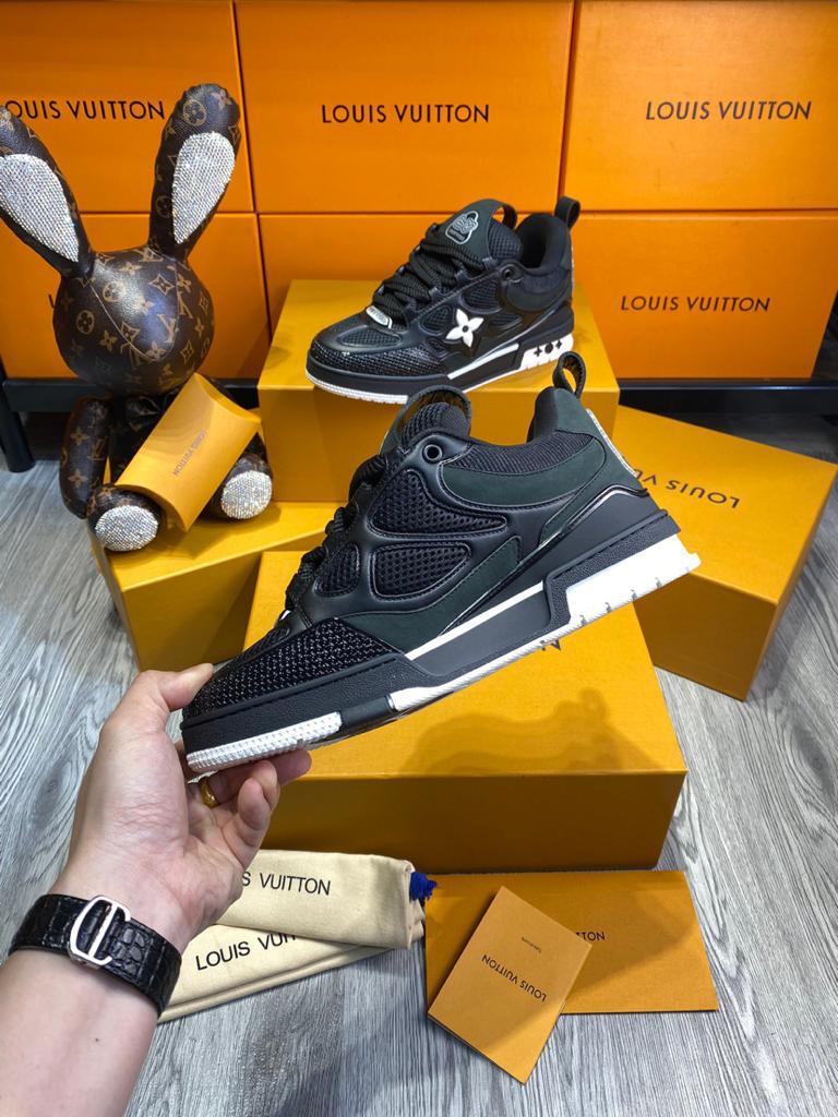 Louis Vuitton LV Skate Sneaker Black Black White - vstockx