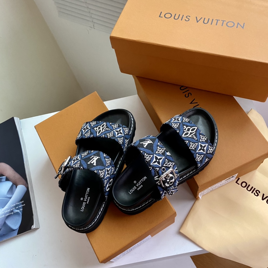 Louis Vuitton PASEO FLAT COMFORT SANDALS WOMEN 6 - vstockx