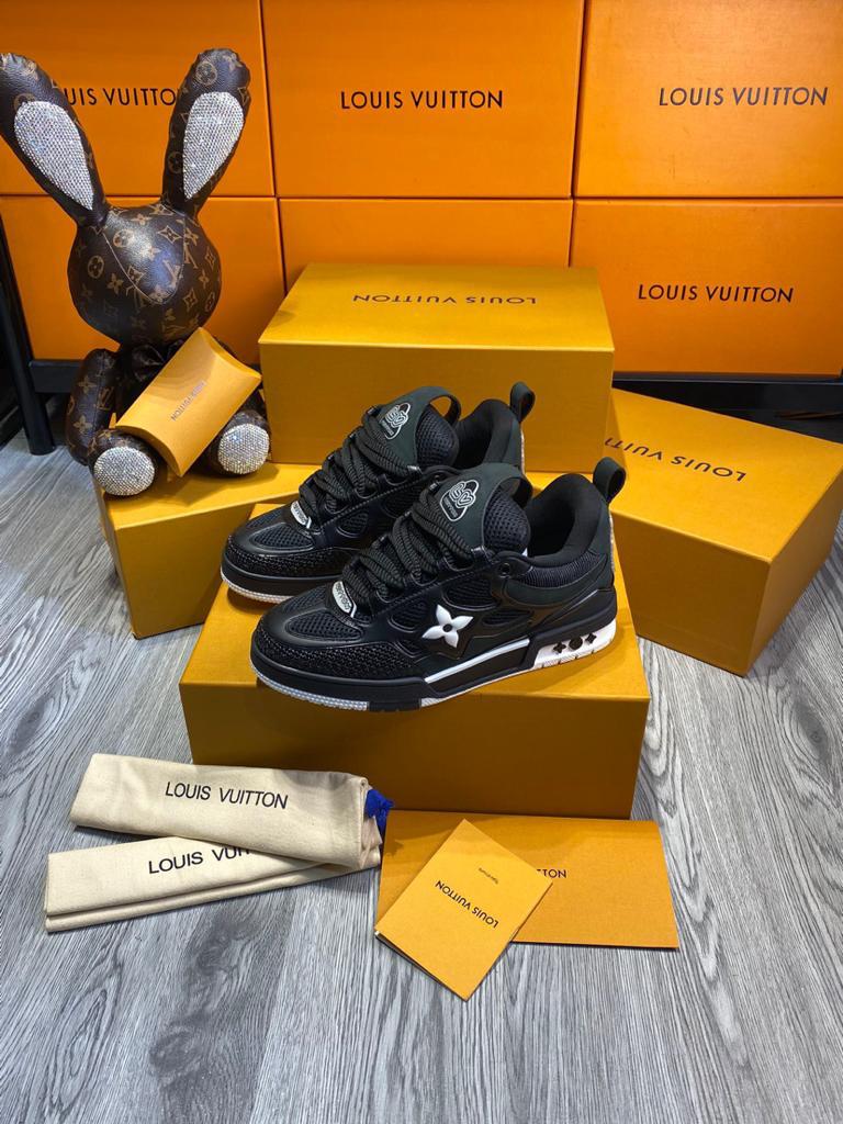 Louis Vuitton LV Skate Sneaker Black Black White - vstockx
