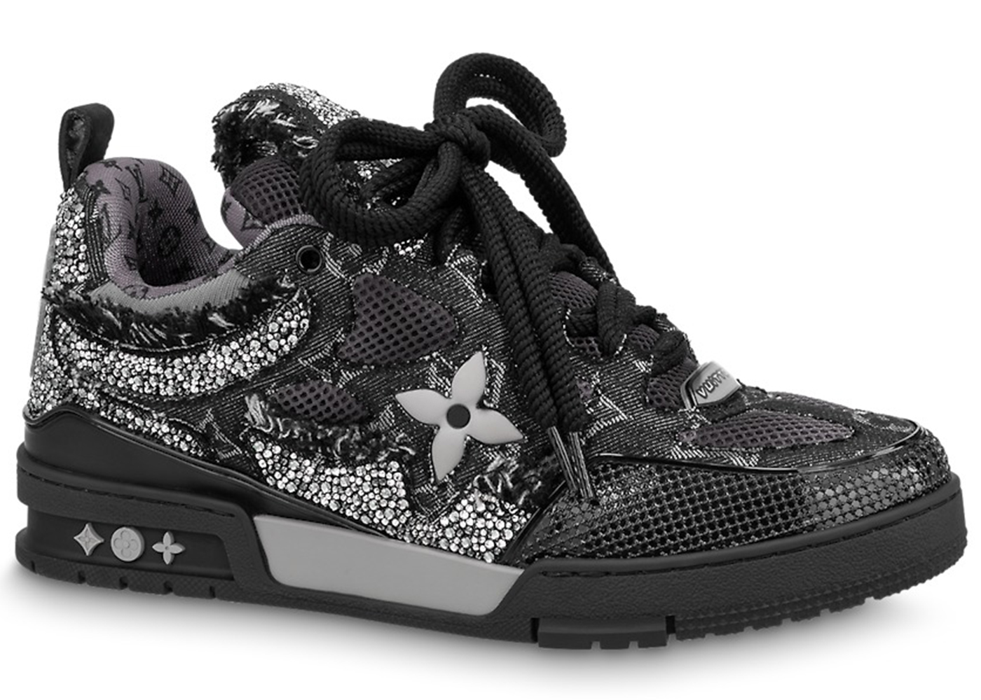 Louis Vuitton Skate Trainer Black Swarovski Monogran - vstockx