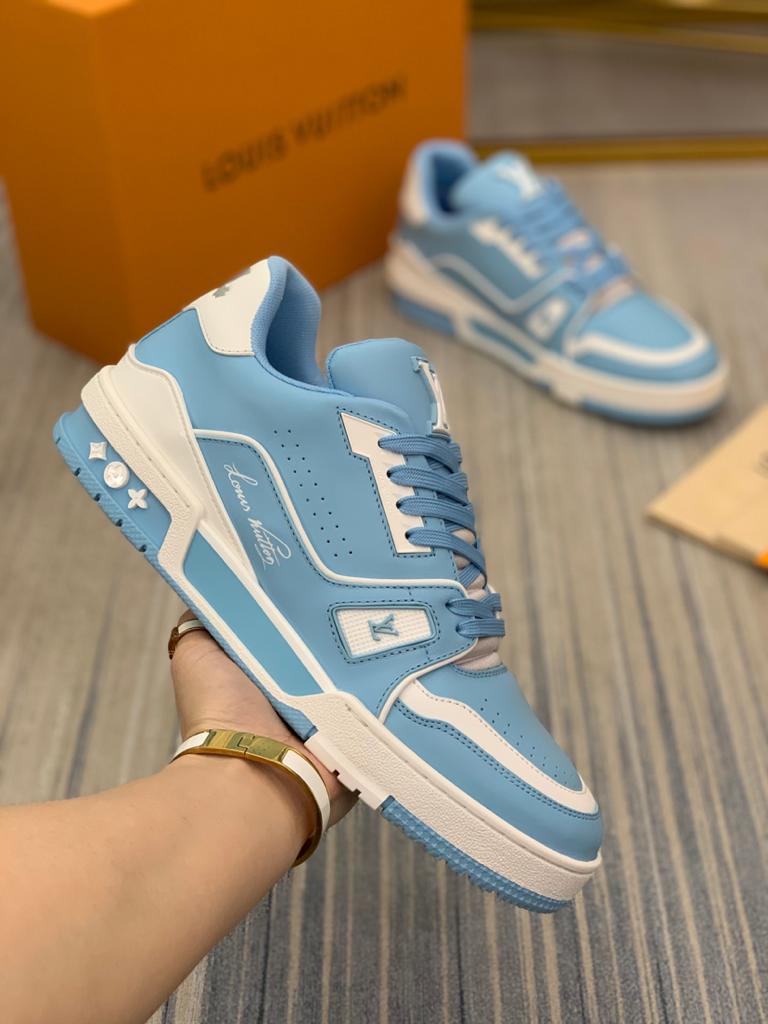 Louis Vuitton LV Trainer #54 Light Blue White - vstockx