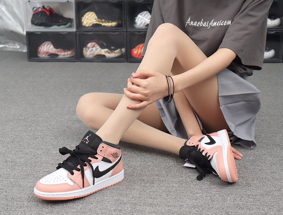 Jordan 1 Mid Pink Quartz - vstockx