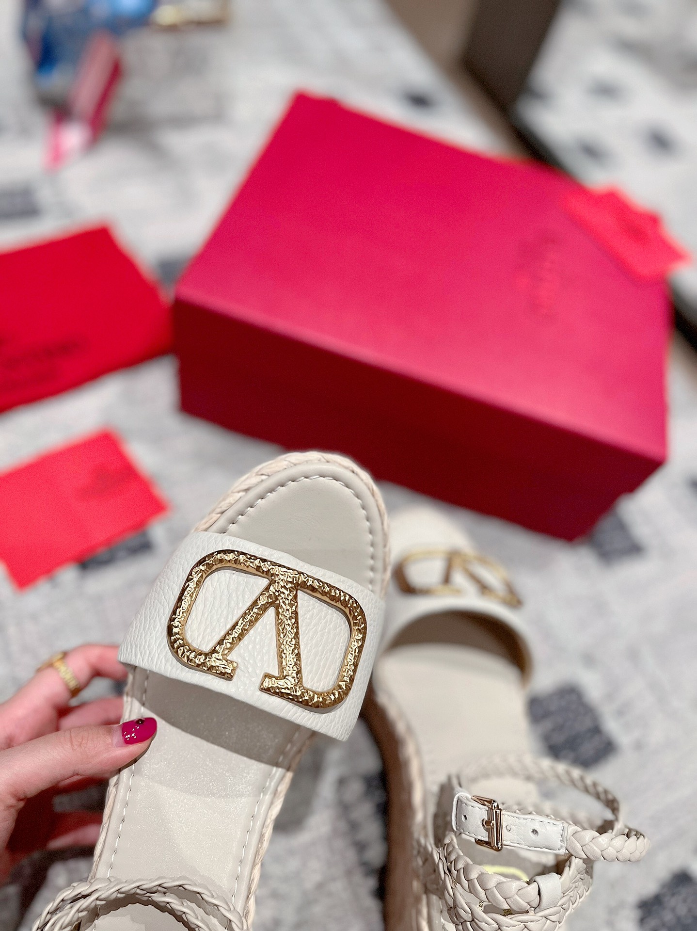 Valentino Garavani Rockstud Double Wedge Espadrilles WOMEN 13 - vstockx