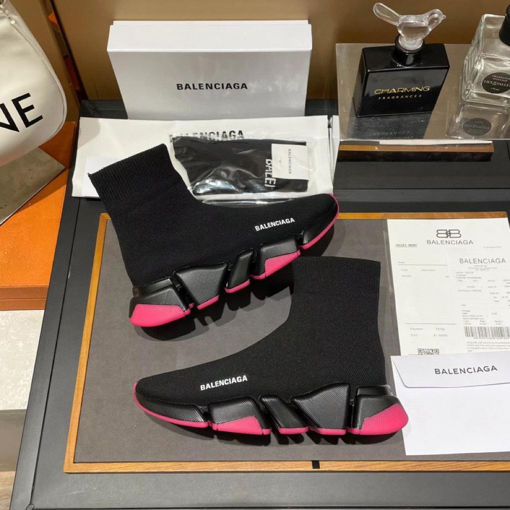 Balenciaga Speed 2.0 sneakers pink black - vstockx