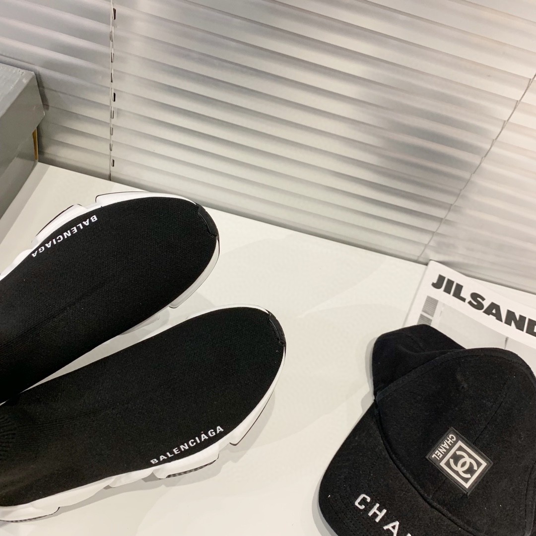 Balenciaga Speed Trainer Black White (2021) - vstockx