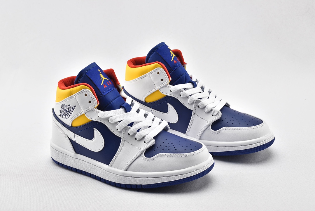Jordan 1 Mid Royal Blue Laser Yellow - vstockx