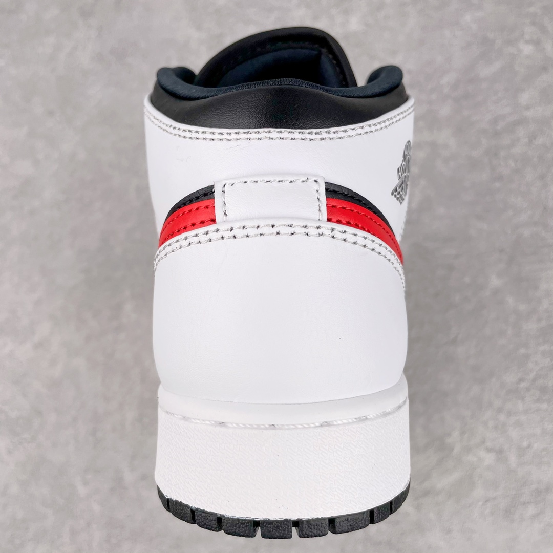Jordan 1 Mid White Black Chile Red (GS) - vstockx