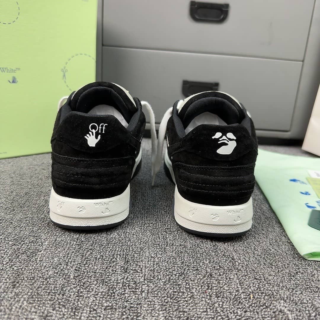 OFF-WHITE Out Of Office OOO Low Tops White Black White - vstockx