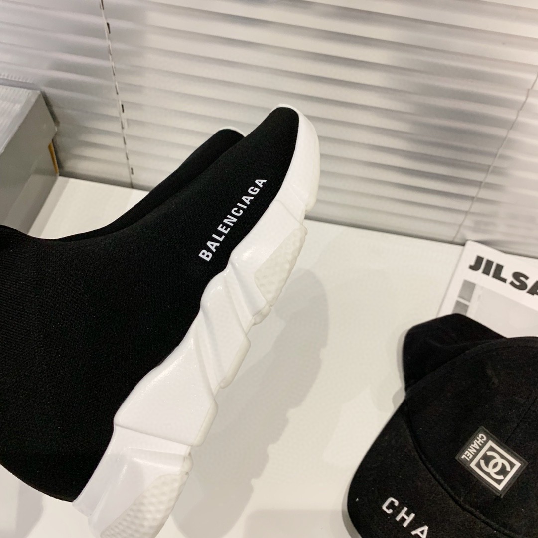 Balenciaga Speed Trainer Black White (2016) - vstockx