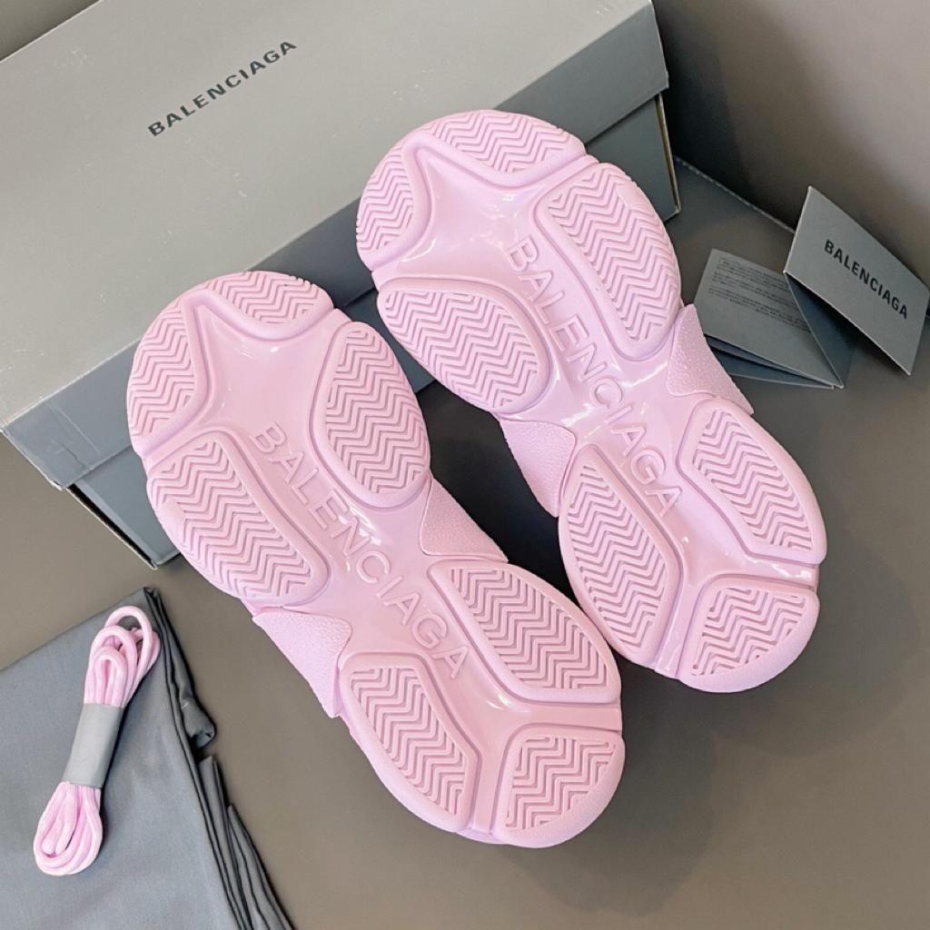 Balenciaga All Over Logo Triple S Pink White - vstockx