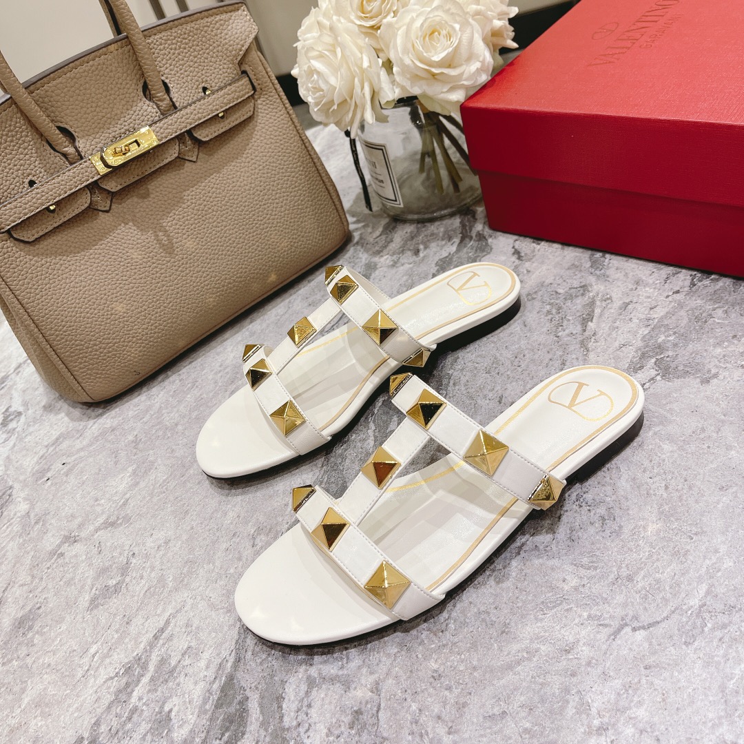 VALENTINO GARAVANI ROMAN STUD HEEL 2CM WOMEN 7 - vstockx