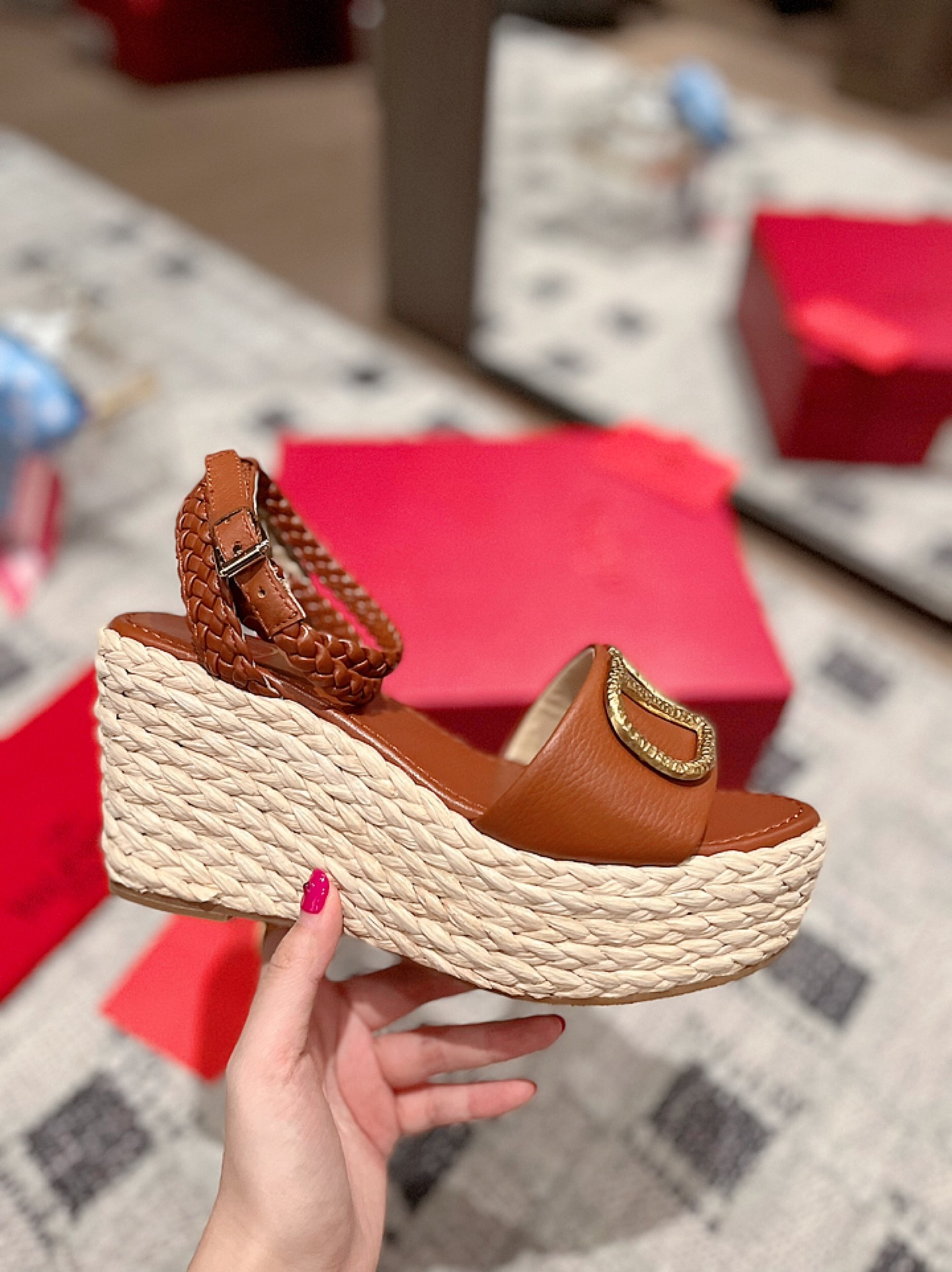 Valentino Garavani Rockstud Double Wedge Espadrilles WOMEN 13 - vstockx