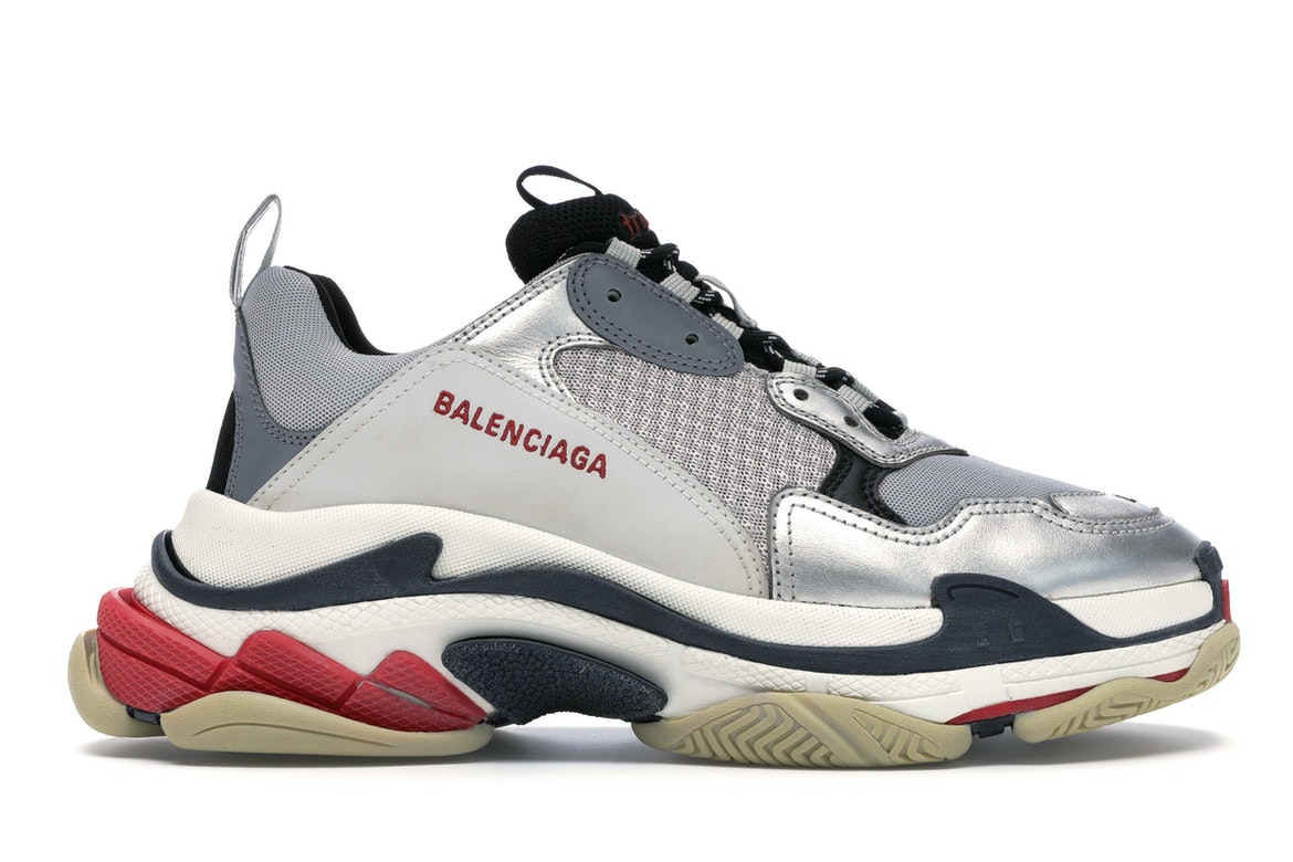 Balenciaga Triple S Silver Red (2018) - vstockx
