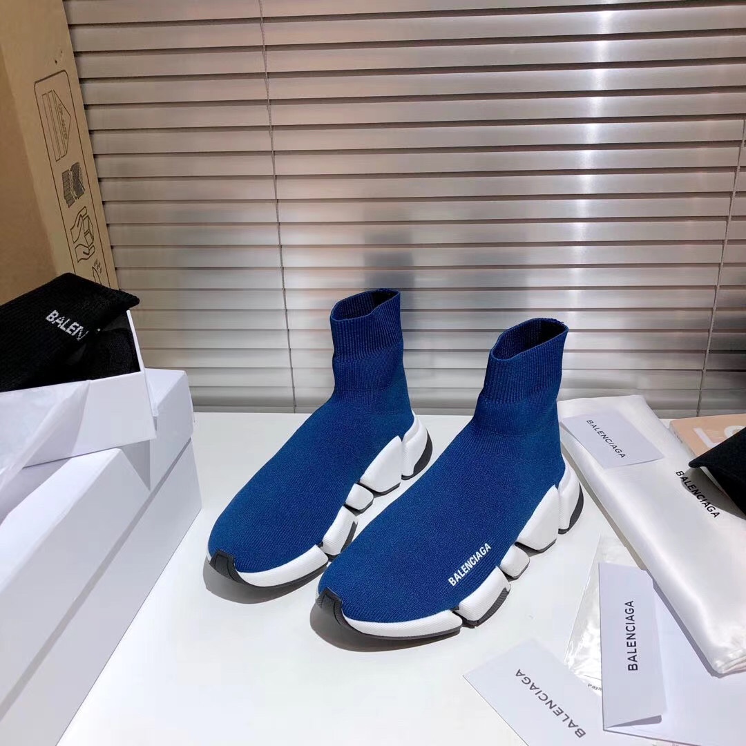 Balenciaga Speed 2.0 Dark Blue White Black - vstockx