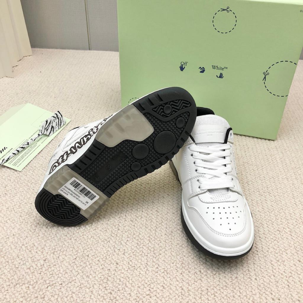 OFF-WHITE Out Of Office OOO Low Tops Off-White White Black - vstockx