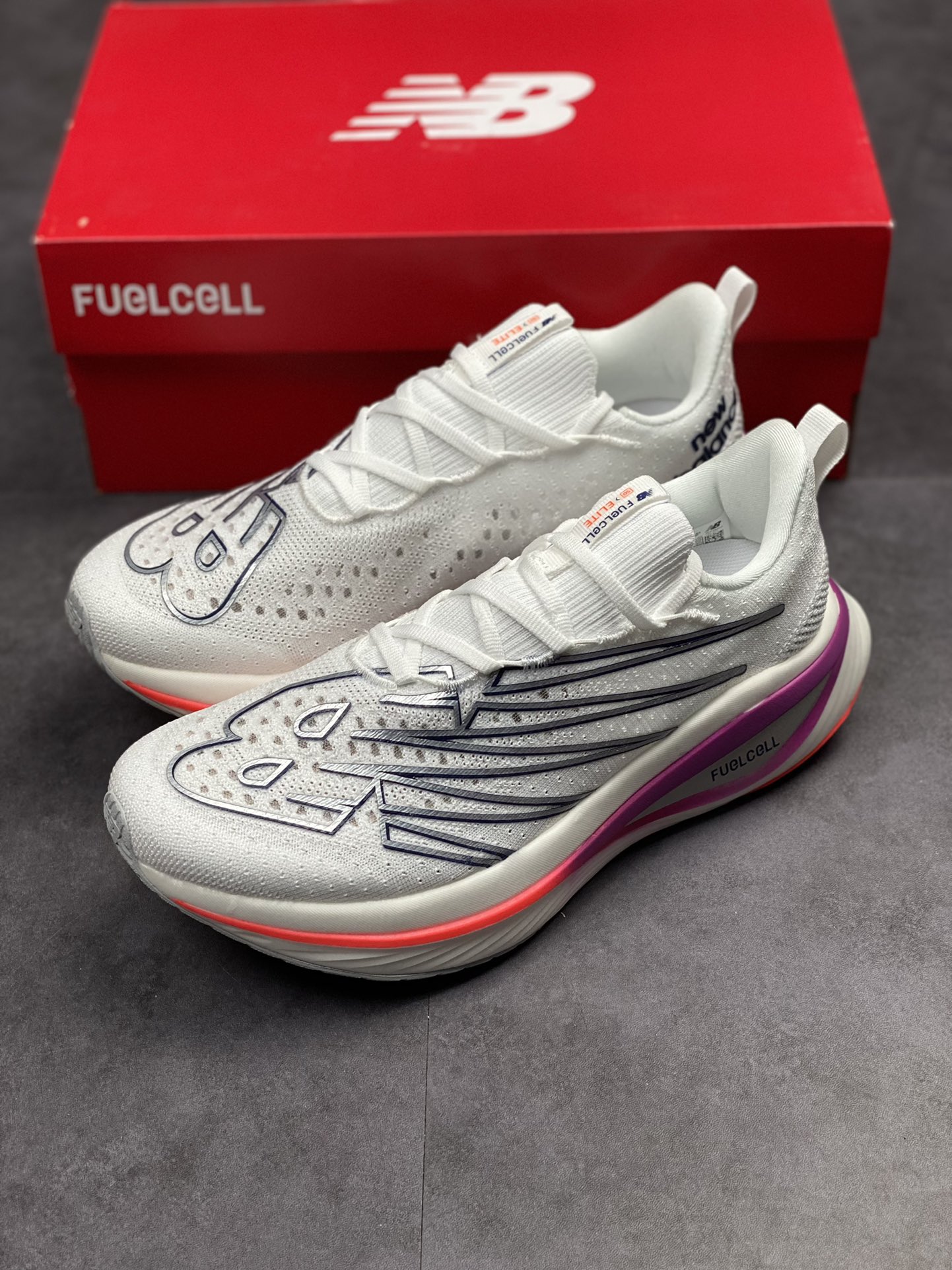 New Balance FuelCell SC Elite V3 White Victory Blue - vstockx