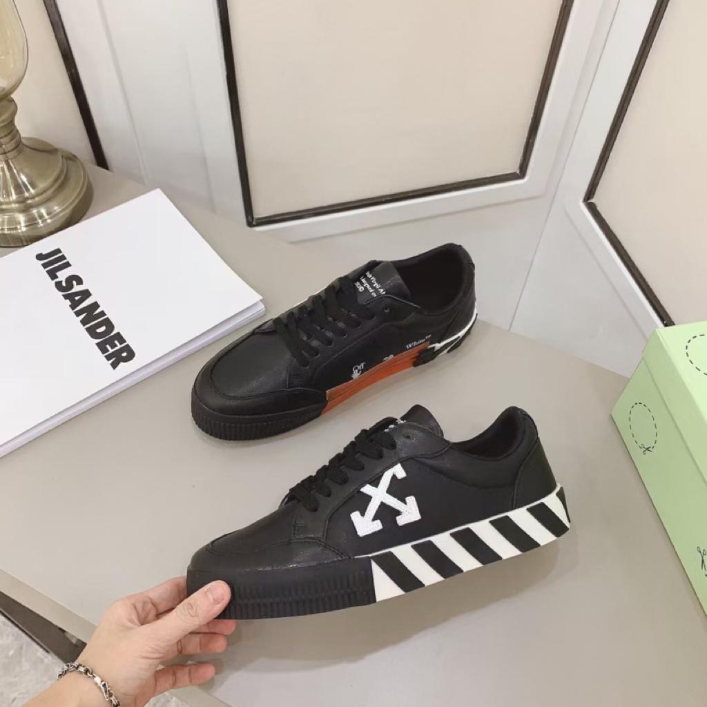 OFF-WHITE Vulc Low Leather Black White FW21 - vstockx