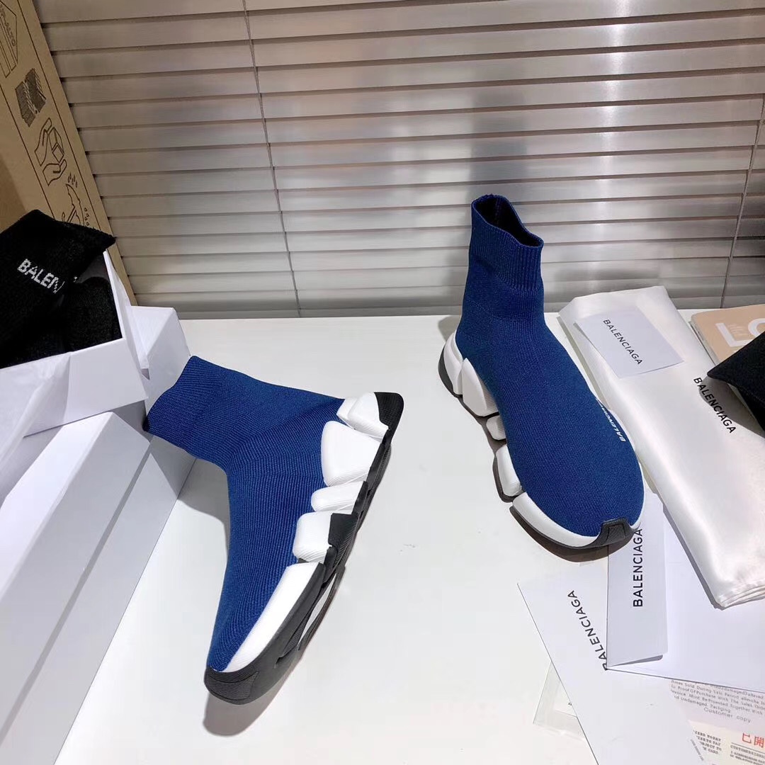 Balenciaga Speed 2.0 Dark Blue White Black - vstockx