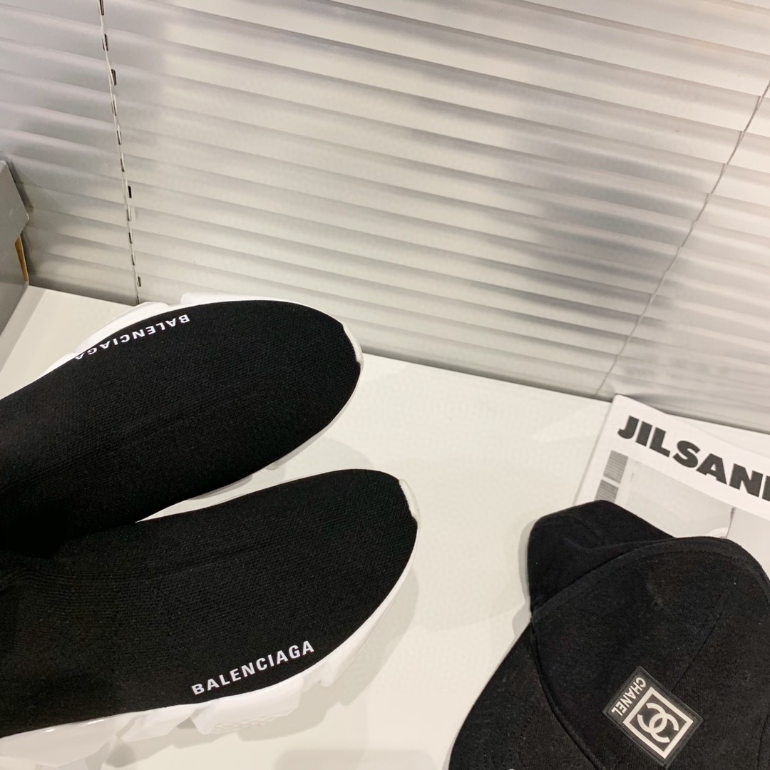 Balenciaga Speed Trainer Black White (2016) - vstockx