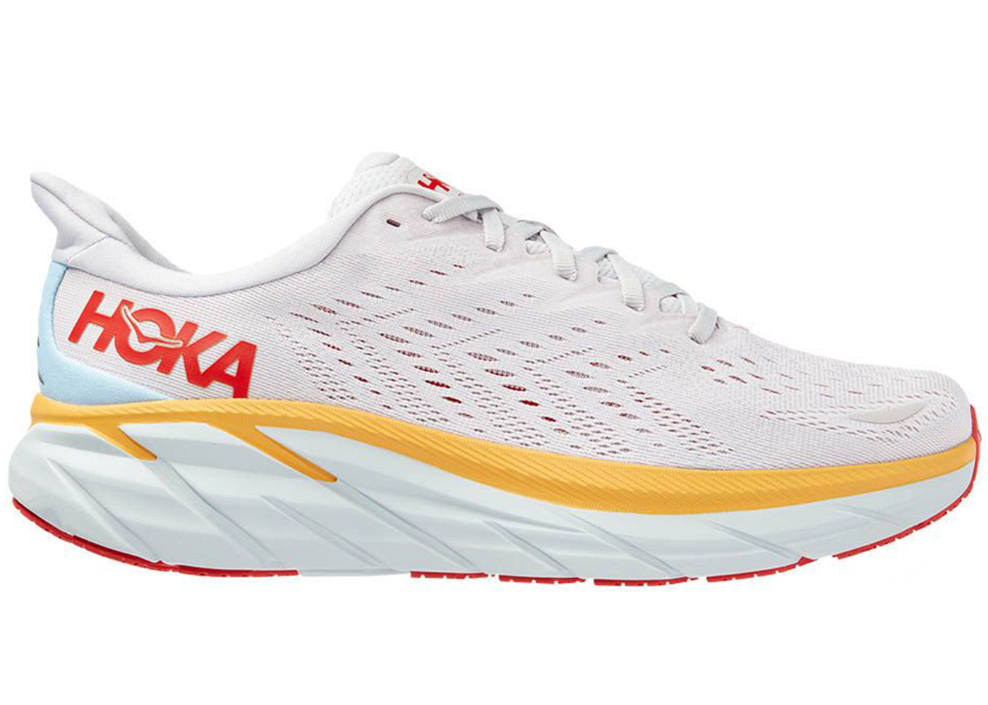 Hoka One One Clifton 8 Nimbus Cloud Yellow Red - vstockx