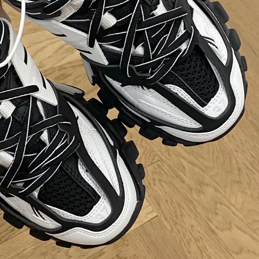 Balenciaga Track Mule Black White - vstockx