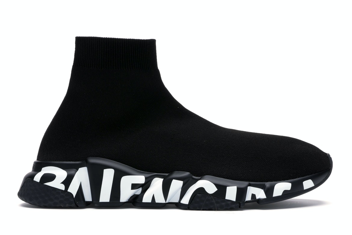 Balenciaga Speed Graffiti Trainers Black - vstockx
