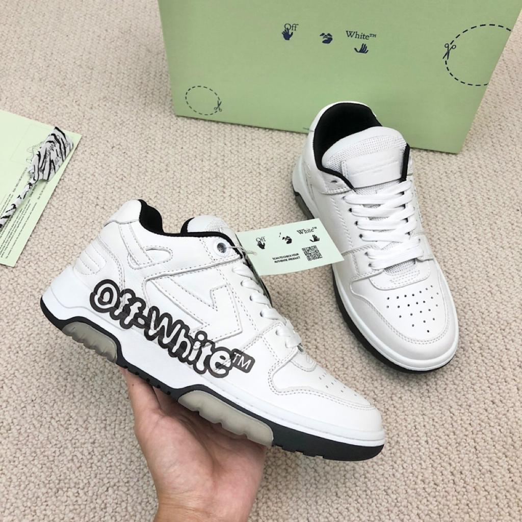 OFF-WHITE Out Of Office OOO Low Tops Off-White White Black - vstockx