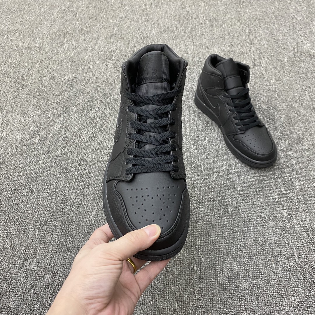 Jordan 1 Mid Triple Black - vstockx