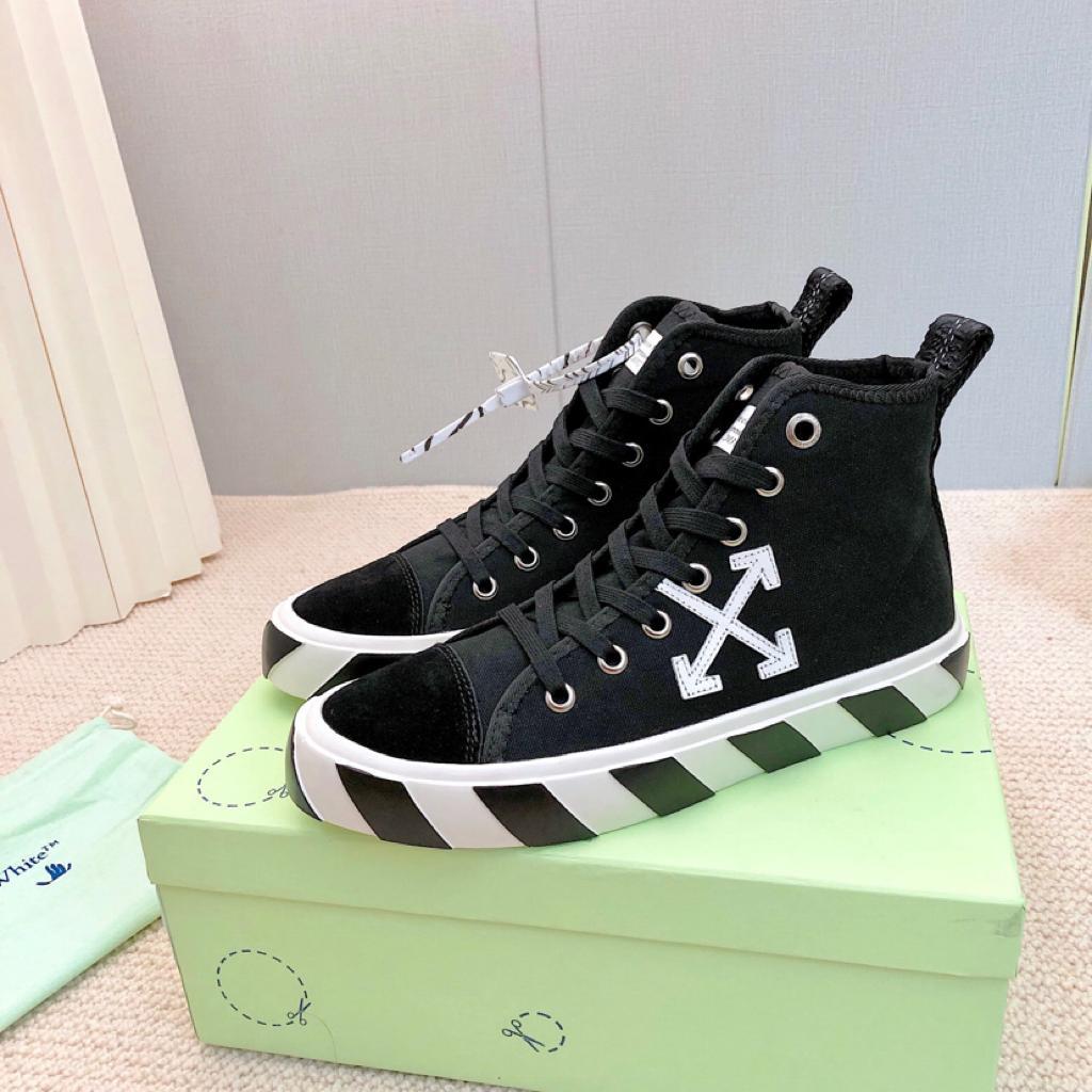 OFF-WHITE Vulcanized Mid Top Black White - vstockx