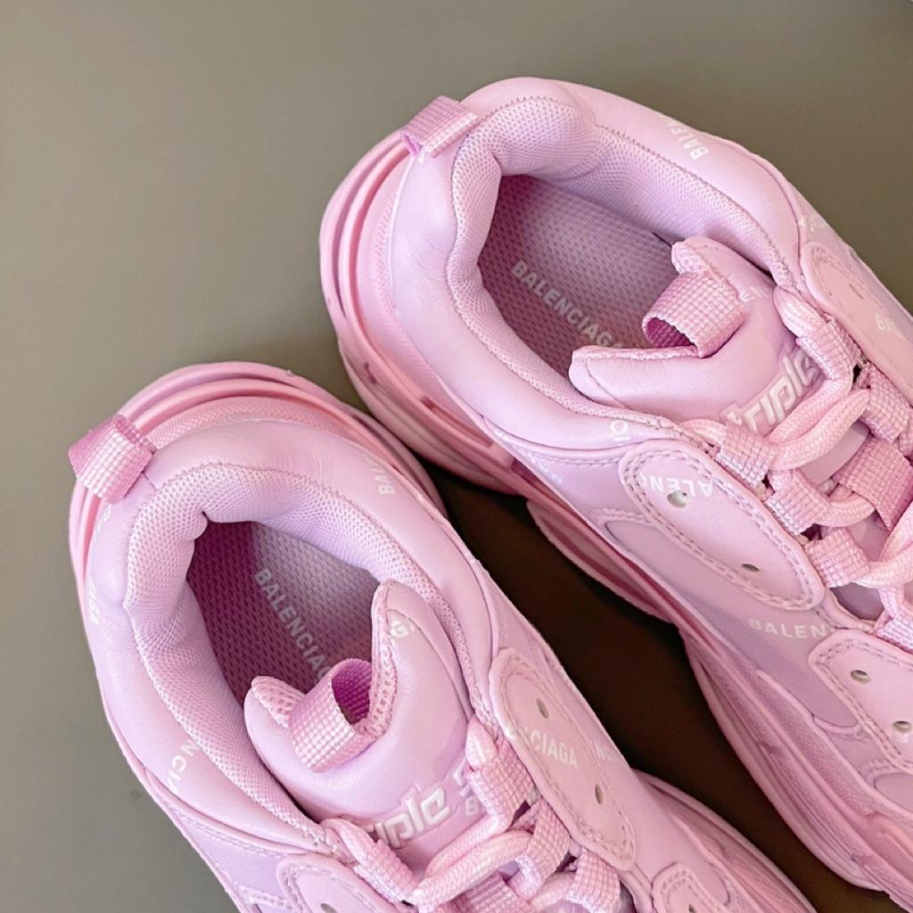 Balenciaga All Over Logo Triple S Pink White - vstockx