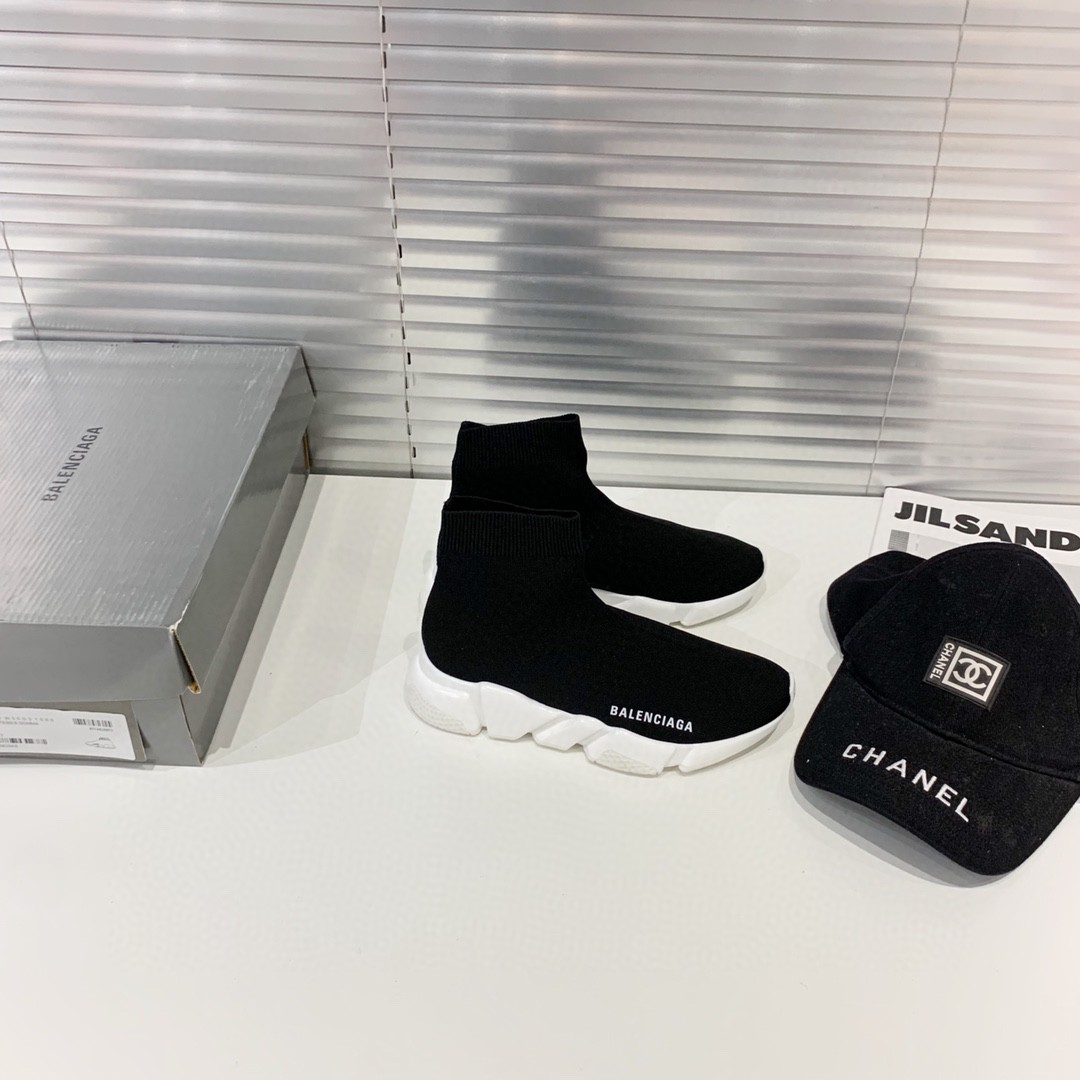 Balenciaga Speed Trainer Black White (2016) - vstockx