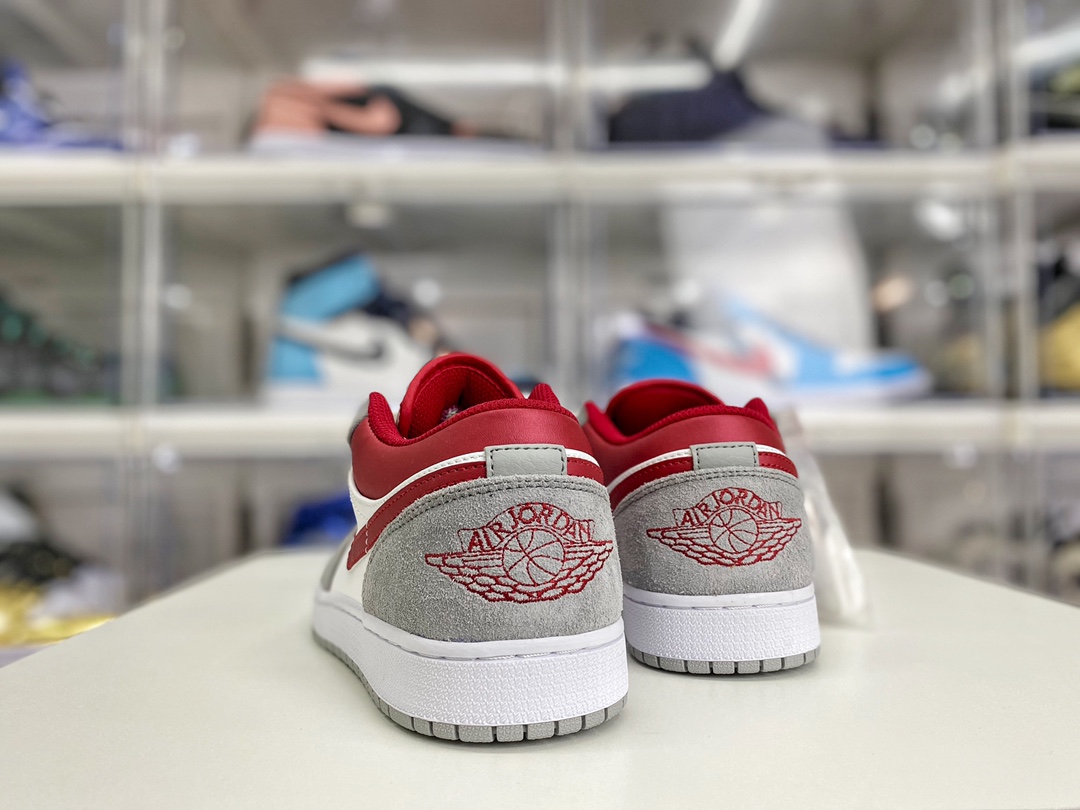 Jordan 1 Low SE Light Smoke Grey Gym Red - vstockx